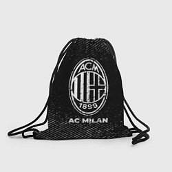 Рюкзак-мешок AC Milan с потертостями на темном фоне, цвет: 3D-принт