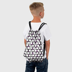 Рюкзак-мешок Киберпанк узор из шестиугольников розовый, цвет: 3D-принт — фото 2