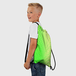 Рюкзак-мешок Зелёные градиентные линии, цвет: 3D-принт — фото 2