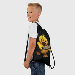 Рюкзак-мешок Мем уточка с ножом вязаная, цвет: 3D-принт — фото 2