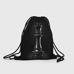 Рюкзак-мешок Черный ферзь - шахматы, цвет: 3D-принт