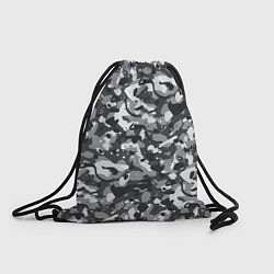 Рюкзак-мешок Серый пиксельный камуфляж, цвет: 3D-принт
