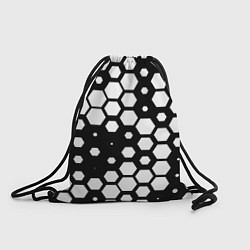 Рюкзак-мешок Белые соты киберпанк, цвет: 3D-принт