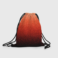 Рюкзак-мешок Полосатый градиент оранжево-красный в чёрный, цвет: 3D-принт