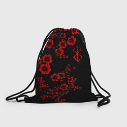 Рюкзак-мешок Клеймо жертвы из аниме Берсерк - красные цветы, цвет: 3D-принт