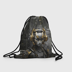Рюкзак-мешок Девушка-киборг из стали, цвет: 3D-принт