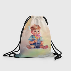 Рюкзак-мешок Мальчик с конфетой, цвет: 3D-принт
