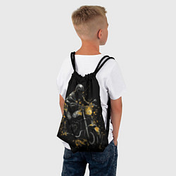 Рюкзак-мешок Мотоциклист и желтые кляксы, цвет: 3D-принт — фото 2