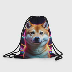 Рюкзак-мешок Сиба ину и неоновые провода, цвет: 3D-принт