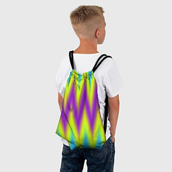 Рюкзак-мешок Неоновые зигзаги, цвет: 3D-принт — фото 2