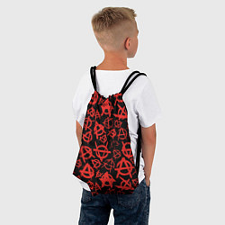 Рюкзак-мешок Узор анархия красный, цвет: 3D-принт — фото 2