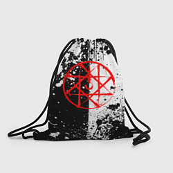 Рюкзак-мешок Стальной алхимик - брызги черно-белые, цвет: 3D-принт