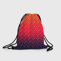 Рюкзак-мешок Градиент оранжево-фиолетовый со звёздочками, цвет: 3D-принт
