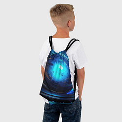 Рюкзак-мешок Кислотная синяя яркая неоновая абстракция, цвет: 3D-принт — фото 2