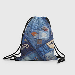 Рюкзак-мешок Vanguard jeans patchwork - ai art, цвет: 3D-принт