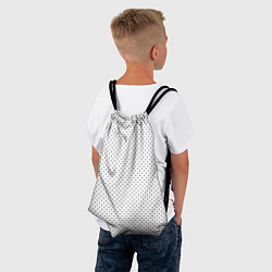 Рюкзак-мешок Белый в чёрный маленький горошек, цвет: 3D-принт — фото 2