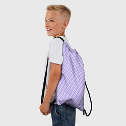 Рюкзак-мешок Светлый сиреневый паттерн сетка, цвет: 3D-принт — фото 2