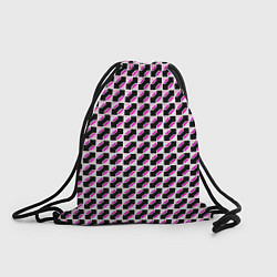 Рюкзак-мешок Чёрно-розовые ячейки, цвет: 3D-принт