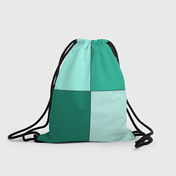 Рюкзак-мешок Геометричный зелёный и мятный, цвет: 3D-принт