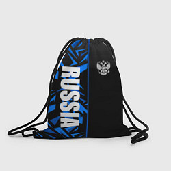 Рюкзак-мешок Россия - синяя абстракция, цвет: 3D-принт