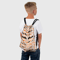 Рюкзак-мешок Агрессивный бело-оранжевый паттерн, цвет: 3D-принт — фото 2