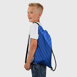 Рюкзак-мешок Сине-голубой косые полосы, цвет: 3D-принт — фото 2