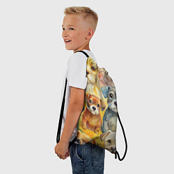 Рюкзак-мешок Красочный паттерн с щенками, цвет: 3D-принт — фото 2