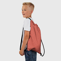 Рюкзак-мешок Тёмный коралловый полосатый, цвет: 3D-принт — фото 2