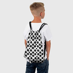 Рюкзак-мешок Гороховый тренд черный на белом фоне, цвет: 3D-принт — фото 2