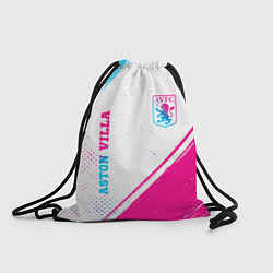 Рюкзак-мешок Aston Villa neon gradient style вертикально, цвет: 3D-принт