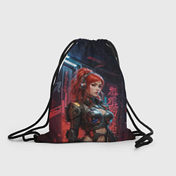 Рюкзак-мешок Рыжая кибернетическая воительница, цвет: 3D-принт