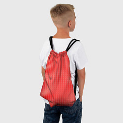 Рюкзак-мешок Красный в белые маленькие полоски, цвет: 3D-принт — фото 2