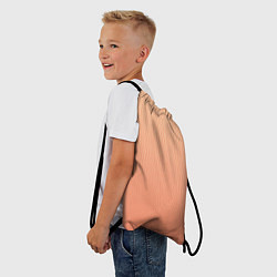 Рюкзак-мешок Градиент персиковый с волнистыми линиями, цвет: 3D-принт — фото 2