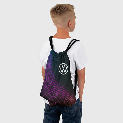 Мешок для обуви Volkswagen neon hexagon / 3D-принт – фото 4