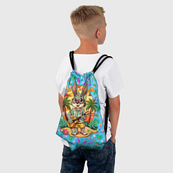 Рюкзак-мешок Заяц играет на гитаре жарким летом, цвет: 3D-принт — фото 2