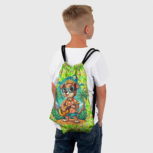 Мешок для обуви Песик играет на гитаре жарким летом / 3D-принт – фото 4