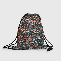 Рюкзак-мешок Красно-бирюзовый паттерн мелкая мозаика, цвет: 3D-принт