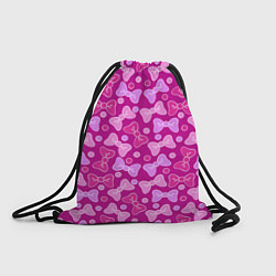 Рюкзак-мешок Розовые бантики, цвет: 3D-принт
