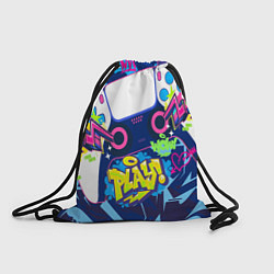 Рюкзак-мешок Абстрактное граффити с приставкой, цвет: 3D-принт