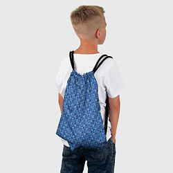 Рюкзак-мешок Светлый синий в мелкий рисунок, цвет: 3D-принт — фото 2