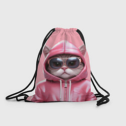 Рюкзак-мешок Кошка в капюшоне, цвет: 3D-принт