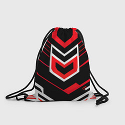 Рюкзак-мешок Полосы и красно-белый шестиугольник, цвет: 3D-принт