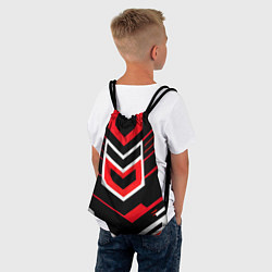 Рюкзак-мешок Полосы и красно-белый шестиугольник, цвет: 3D-принт — фото 2