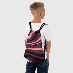 Рюкзак-мешок Сливовый абстрактные волнистые полосы, цвет: 3D-принт — фото 2