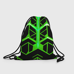 Рюкзак-мешок Green lines on a black background, цвет: 3D-принт