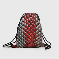 Рюкзак-мешок Змеиная объемная текстурная красная шкура, цвет: 3D-принт