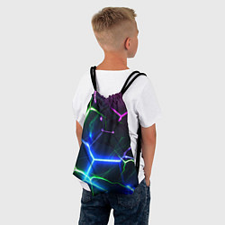 Рюкзак-мешок Микс из разломленных плит и неоновое свечения, цвет: 3D-принт — фото 2