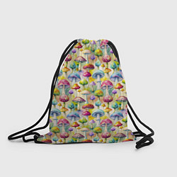 Рюкзак-мешок Грибной узор, цвет: 3D-принт