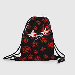 Рюкзак-мешок Алиса рок паттерн анархия, цвет: 3D-принт