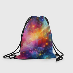Рюкзак-мешок Геометрический неоновый космос - нейросеть, цвет: 3D-принт